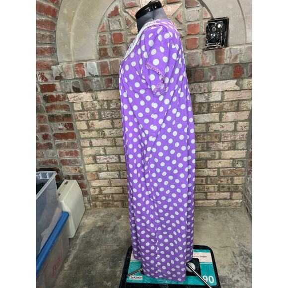 nap house dress frolicking dress embroidered collar polkadot purple white - Picture 5 of 9